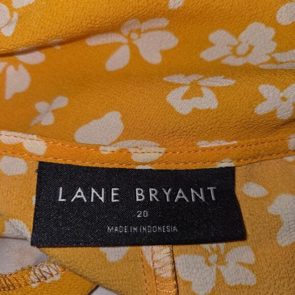 Lane Bryant Classic Long-Sleeve Surplice-Neck Shirred-Waist Crop Blouse Size 20 - Picture 9 of 10